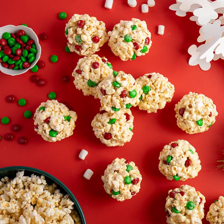 holiday candy popcorn balls
